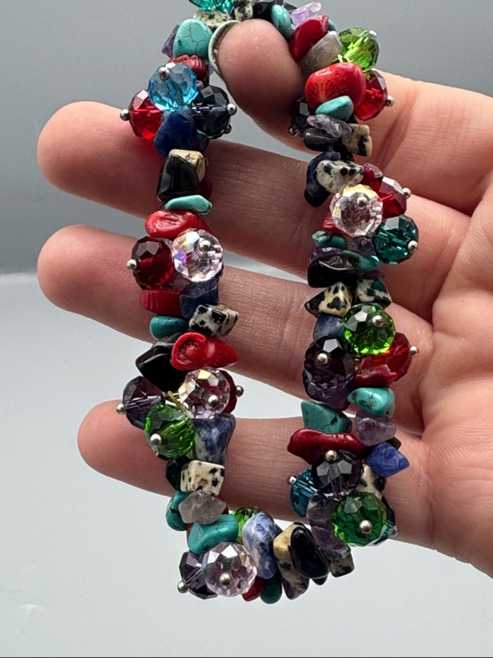 Multi-Color Beaded Statement Bracelet - Picture 4 of 5
